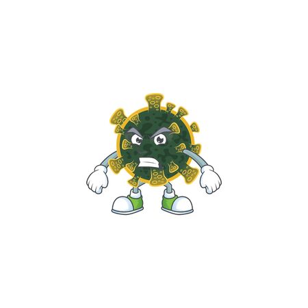 Charming new coronavirus mascot design style waving handのイラスト素材