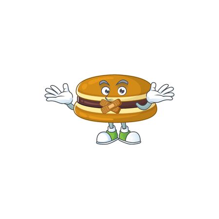 Dorayaki cartoon character design concept showing silent gestureのイラスト素材