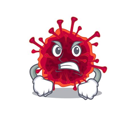 Pedacovirus cartoon character design with angry face. Vector illustrationのイラスト素材