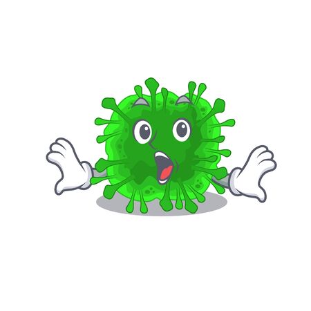 A cartoon character of minunacovirus making a surprised gesture. Vector illustrationのイラスト素材