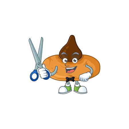 Cool Barber kiss cookies mascot design style. Vector illustrationのイラスト素材