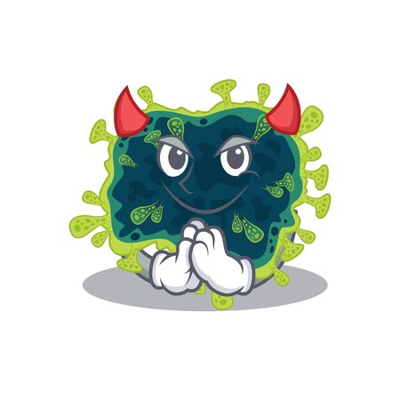 A picture of beta coronavirus in devil cartoon design. Vector illustrationのイラスト素材