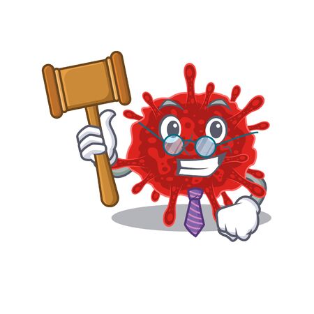 Charismatic Judge buldecovirus cartoon character design wearing cute glassesのイラスト素材