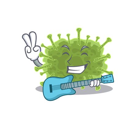 Talented musician of haploviricotina cartoon design playing a guitar. Vector illustrationのイラスト素材
