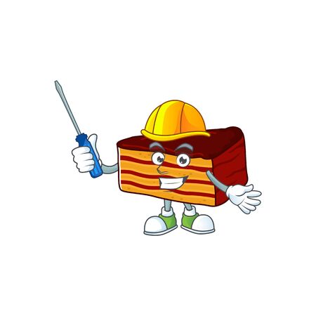 Smart automotive dobos torte presented in mascot design style. Vector illustrationのイラスト素材