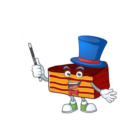 Talented dobos torte Magician cartoon design style. Vector illustrationのイラスト素材