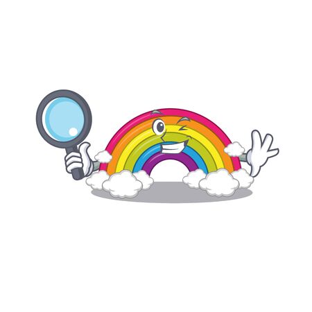 Smart Detective of rainbow mascot design style with tools. Vector illustrationのイラスト素材