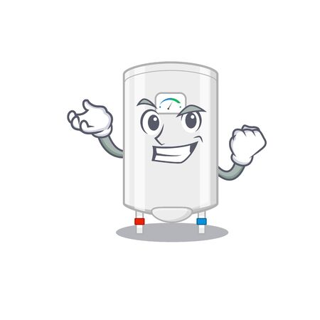 A dazzling gas water heater mascot design concept with happy faceのイラスト素材