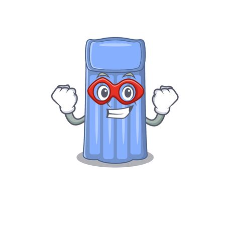A cartoon character of water mattress performed as a Super heroのイラスト素材