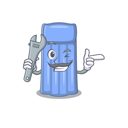 A picture of water mattress mechanic mascot design concept. Vector illustrationのイラスト素材