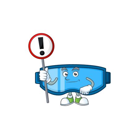 A picture of safety glasses cartoon character concept holding a sign. Vector illustrationのイラスト素材