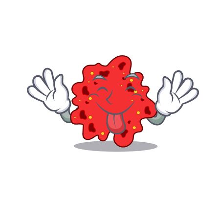 An amusing face streptococcus pneumoniae cartoon design with tongue out. illustrationのイラスト素材