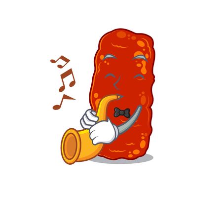 Talented musician of acinetobacter bacteria cartoon design playing a trumpetのイラスト素材