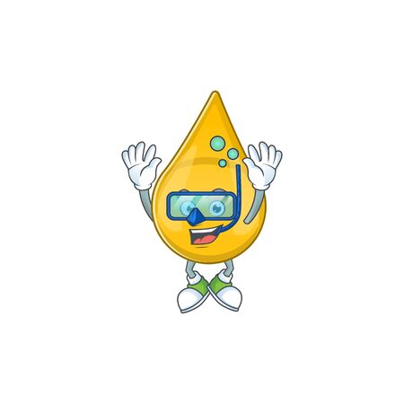 Mascot design concept of gold hair serum wearing Diving glassesのイラスト素材