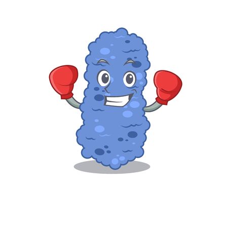 A sporty boxing athlete mascot design of burkholderia bacteria with red boxing glovesのイラスト素材