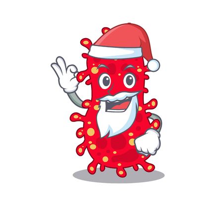Moraxella Santa cartoon character with cute ok fingerのイラスト素材