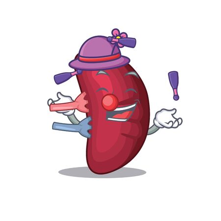 An attractive human spleen cartoon design style playing jugglingのイラスト素材