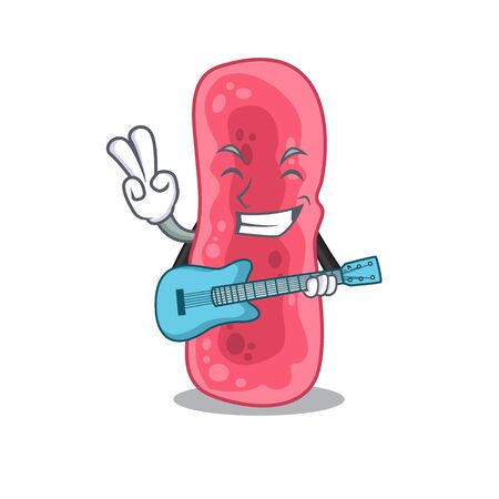 Talented musician of shigella sonnei cartoon design playing a guitarのイラスト素材