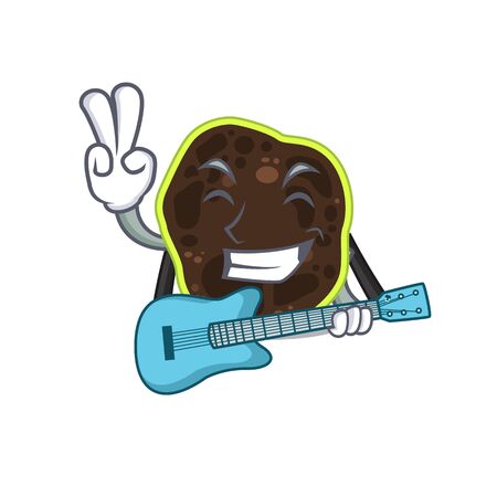 brilliant musician of firmicutes cartoon design playing music with a guitarのイラスト素材