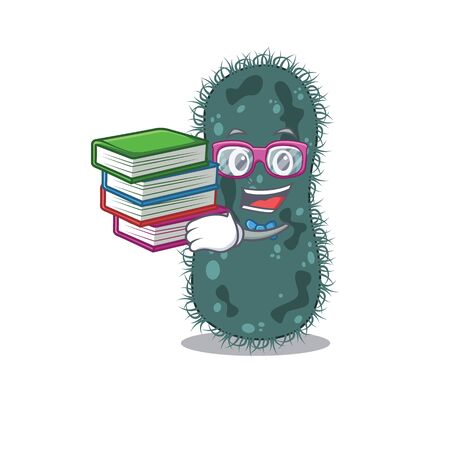 A diligent student in thermotogae mascot design concept read many booksのイラスト素材