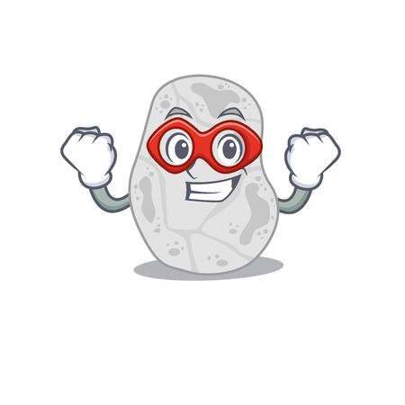 A cartoon drawing of white planctomycetes in a Super hero characterのイラスト素材