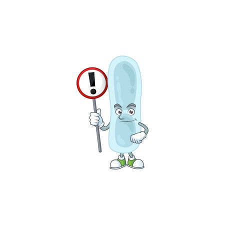Caricature picture of klebsiella pneumoniae holding a sign. Vector illustrationのイラスト素材
