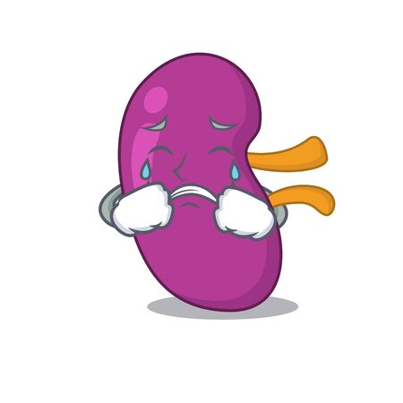 Caricature design of kidney having a sad faceのイラスト素材