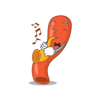 Appendix musician of cartoon design playing a trumpetのイラスト素材