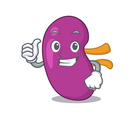Kidney cartoon character design showing OK fingerのイラスト素材