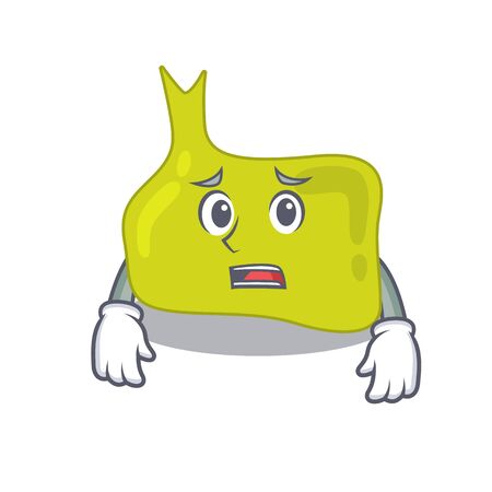 Cartoon design style of pituitary having worried faceのイラスト素材