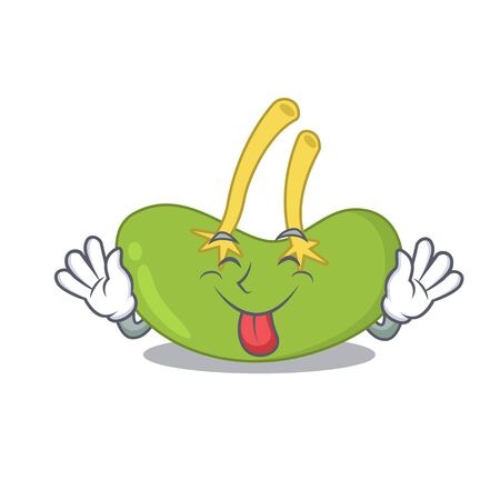 Funny spleen cartoon design with tongue out faceのイラスト素材