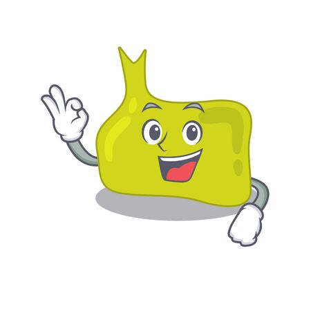Pituitary mascot design style showing Okay gesture finger. Vector illustrationのイラスト素材