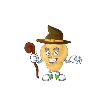 sneaky and tricky Witch bordetella pertussis cartoon drawing conceptのイラスト素材