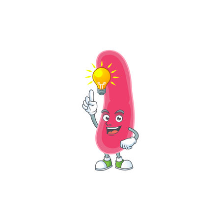 A brilliance fusobacteria cartoon design concept have an idea. Vector illustrationのイラスト素材