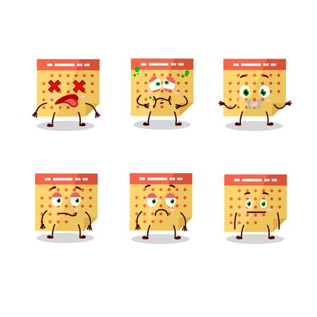 Calendar cartoon in character with nope expressionのイラスト素材