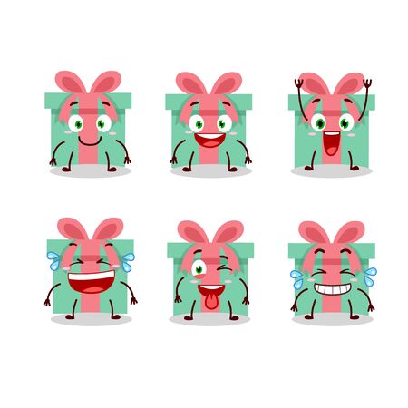 Cartoon character of gift with smile expressionのイラスト素材