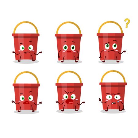 Cartoon character of sand bucket with what expressionのイラスト素材