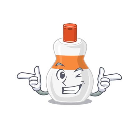 Caricature design concept of body lotion with funny wink eyeのイラスト素材