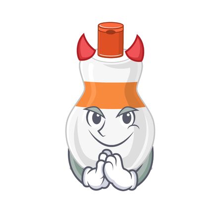 Body lotion clothed as devil cartoon character design on Halloween nightのイラスト素材
