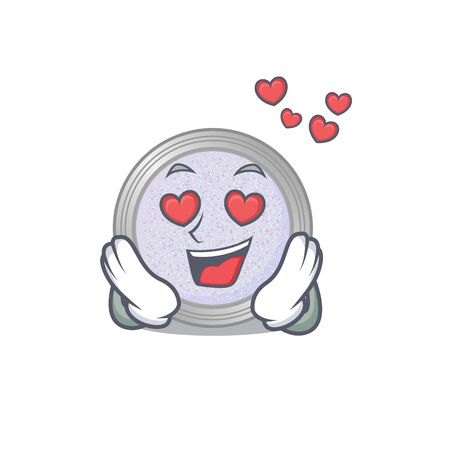 Romantic glitter eyeshadow cartoon character has a falling in love eyes. Vector illustrationのイラスト素材