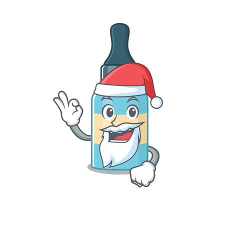 cartoon character of hair oil Santa with cute ok finger. Vector illustrationのイラスト素材
