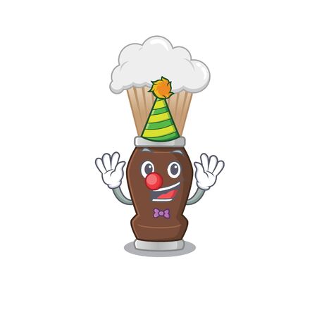 Friendly clown shaving brush mascot design concept.のイラスト素材