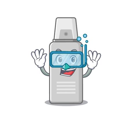 Shaving foam mascot design swims with diving glasses. Vector illustrationのイラスト素材