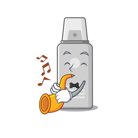 Shaving foam musician of cartoon picture playing a trumpet on stage. Vector illustrationのイラスト素材