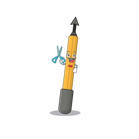 Snorkeling arrow talented barber cartoon character design working in the barbershopのイラスト素材