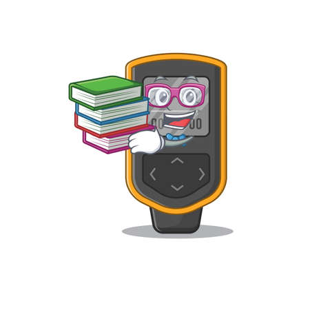 Dive computer student mascot design read many books when study at home. Vector illustrationのイラスト素材