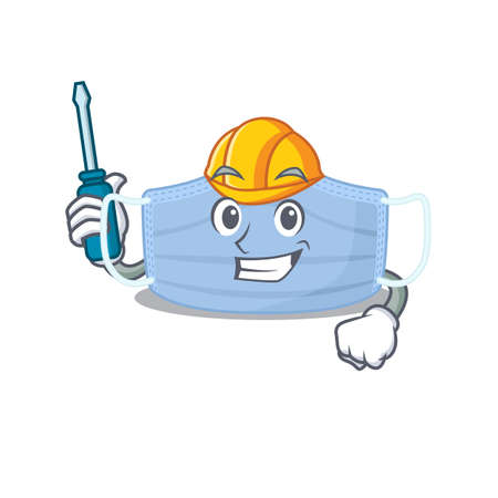 Surgical mask caricature design concept worked as an automotiveのイラスト素材