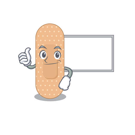 Standard bandage Caricature character design style with a white board. Vector illustrationのイラスト素材