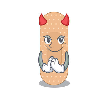 Standard bandage clothed as devil cartoon character design on Halloween night. Vector illustrationのイラスト素材