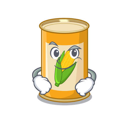 A cute arrogant caricature design of corn tin having confident gestureのイラスト素材